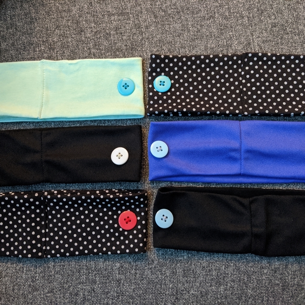 2 Headbands with buttons medical mask ear savers
